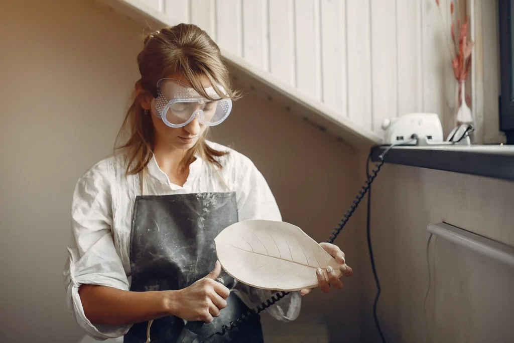 young woman makes pottery workshop 1